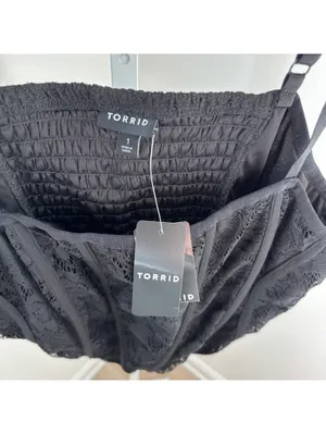 Torrid NWT Women's Black Lacepower Mesh Crop Corset Size 1X thumbnail 3