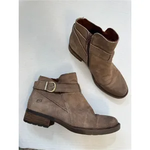 Born Brown Leather Distressed Ankle Boots Womens 8 Boho Fall Chunky Lug Casual thumbnail 14