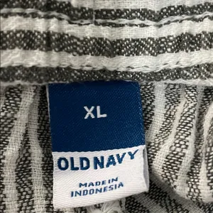 Old Navy High Rise Grey Striped Linen Wide Leg Pants thumbnail 4