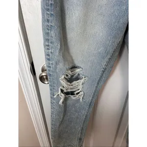 American eagle light blue mom fit short jeans size 4S ripped distressed thumbnail 2