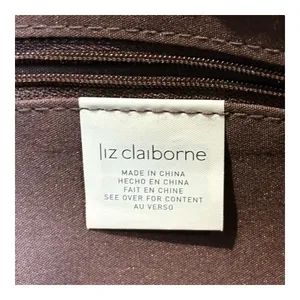 Liz Claiborne Tote Bag Womens Large‎ Beige Brown Monogram Jacquard Satchel Purse thumbnail 9