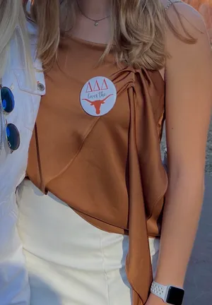 Draped Satin Camisole Top w Chain Strap thumbnail 1