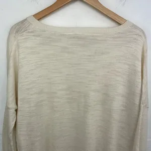 Anthropologie Moth Womans Ivory Tan Sweater Oversized Long Tunic Slits size XS thumbnail 7