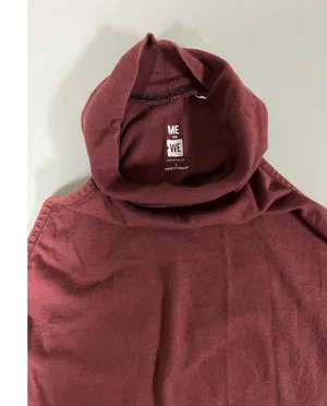 Me To We Red Burgundy Solid Turtleneck Halter Tank Top Shirt Blouse Tee Size L ♥️✨ thumbnail 3
