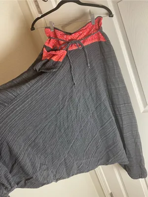 Harempants Charcoal Gray Hill Tribe Harem Pants - Boho Yoga Festival thumbnail 5