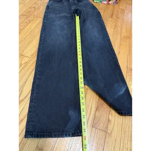 Reformation Wilder High Rise Wide Leg Jeans in Black Size 25 thumbnail 8