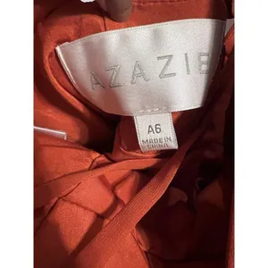 Azazie Paprika A line Pleated Chiffon Long Dress Farren Bridesmaid Formal Orange thumbnail 14