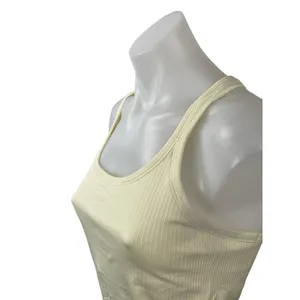 Lululemon Womens Cream Scoop Neck Sleeveless Yoga Athletic Activewear Tank Top 8 thumbnail 2