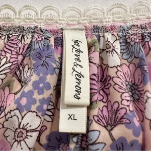 FOR LOVE & LEMONS Willow Multi Floral Bow Tie Ribbon Bow Coquette Top Purple XL thumbnail 11
