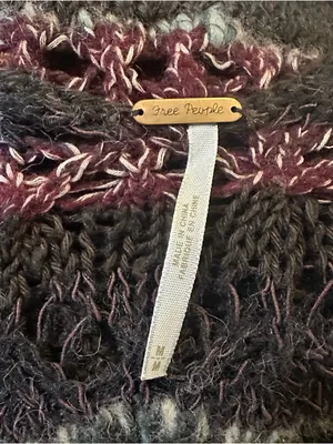 Free People Boho Mixed‑Material Woven Knit Sweater – Size Medium thumbnail 13