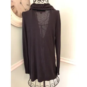 Leifsdottir Anthropologie Brown Wool Braided Knit Cardigan Sweater Size Small thumbnail 3