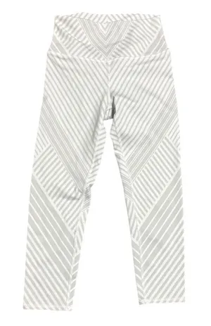 Alo Yoga High-Waist Crop Leggings, White & Grey Chevron Stripe Print, Size S thumbnail 2