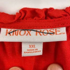 Knox Rose Boho Peasant Style with tassel tie orange red Puffy Sleeves size 2X thumbnail 11