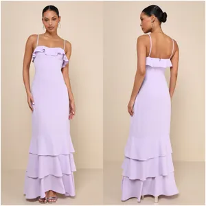 LULU’S Lively Evenings Lavender Sleeveless Tiered Maxi Dress thumbnail 2