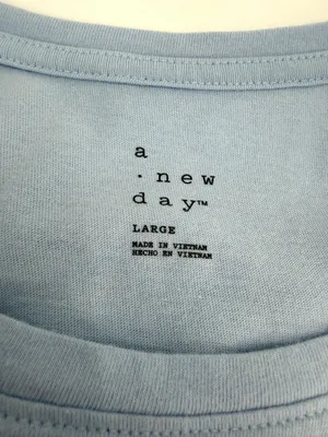 A New Day Top Women’s L Light Blue 100% Cotton thumbnail 4