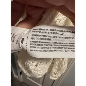 Hollister Cardigan Womens M/L White Crochet Open Knit Pointelle Boho Relaxed thumbnail 3