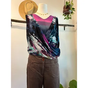 Deadstock Y2K BeBe Purple Mesh Flowy Layering Tank Top Size Medium NEW with Tags thumbnail 9