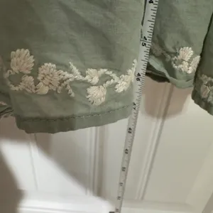 3271 | Lucky Brand Embroidered Tiered Midi Dress Sage Green Cotton Women L thumbnail 7