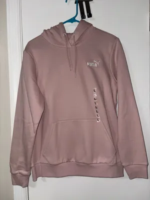 Puma Women's Pink Hooded Pullover Sweatshirt large thumbnail 1