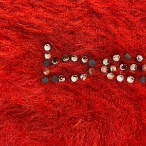 bebe Red Fuzzy Logo Sweater Size L Soft Long Sleeve Pullover thumbnail 8