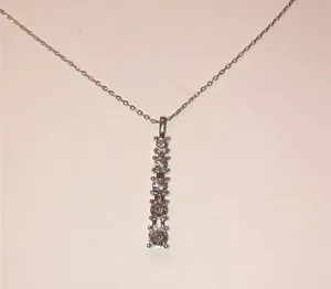 New Avon Love’s Path Silver & Clear CZ Pendant Necklace thumbnail 1