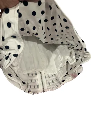 Reformation Polkadot Orion Ruched Strapless White Black Corset Top Size 6 thumbnail 5