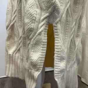 Line & Dot Cream Billy Cable Knit‎ Midi Sweater Dress Medium Preppy Fisherman thumbnail 4