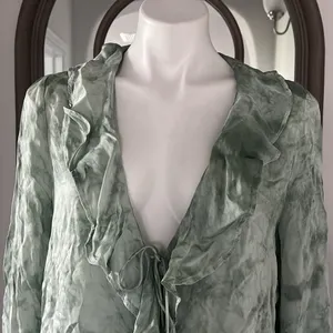 Free People New Women’s Lyocell Tie Front Blouse, Size M New w/Tag Retail $128 thumbnail 14