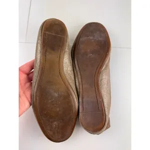 COACH Metallic Bronze‎ Leather Ballet Flats With Circle Logo Accent Women Size 8 thumbnail 4