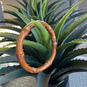 Boho Bamboo minimalist stackable bracelet, brown, feather light, fits a 7”W thumbnail 1