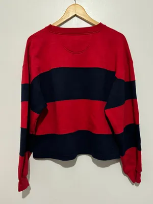 Disney Winnie The Pooh Vintage Sweatshirt Crewneck Striped Red and Blue thumbnail 8