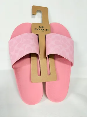 New Coach women Udele Sport Slide Signature Canvas CAR28 Powder Pink US 11 thumbnail 4