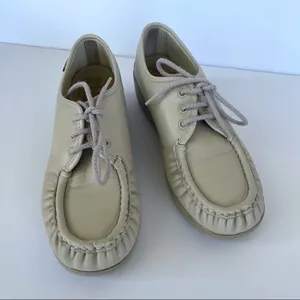 SAS Siesta Shoes Women Size 7 Bone‎ Leather Handsewn Lace Up Oxfords Made in USA thumbnail 5