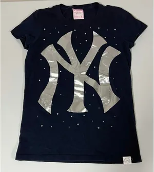 Navy Blue Diamond ‘NY Yankees: Bronx Bombers’ Baseball T-Shirt Top Tee Size S ⚾️✨ thumbnail 1