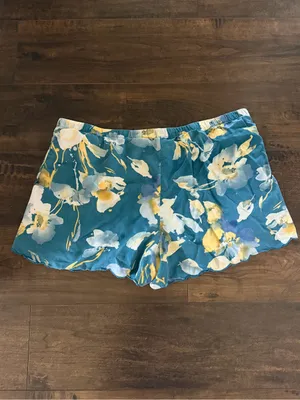 Stars Above Dark Teal Floral PJ Shorts thumbnail 2