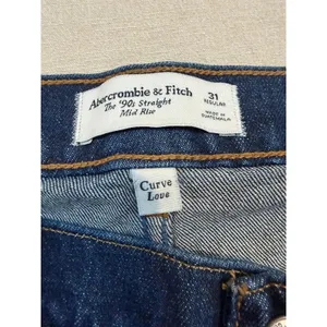 NWT‎ Abercrombie & Fitch | The '90s Straight Mid Rise | Women's 31R Curve Love thumbnail 4