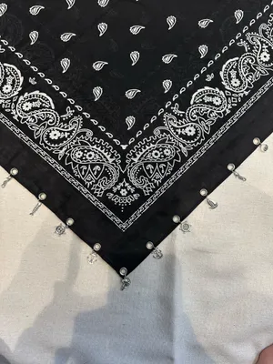 New black bandanna with silver charms thumbnail 2