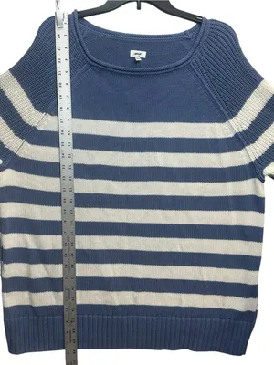 Aerie Women’s M Blue White Striped Knit Sweater Coastal Nautical NWT thumbnail 6