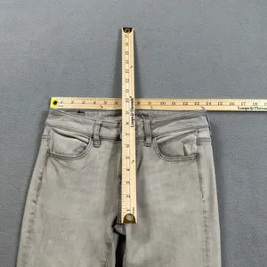 American Eagle Jeans Womens 2 Short Gray Jeggings Ankle Low Stretch Rolled Cuffs thumbnail 4