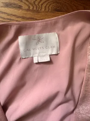 Gal Meets Glam satin blush wrap dress thumbnail 2