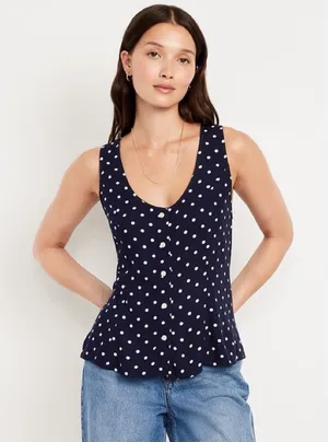 Old Navy Button-Down Crepe Swing‎ Top — Small — NWT thumbnail 1