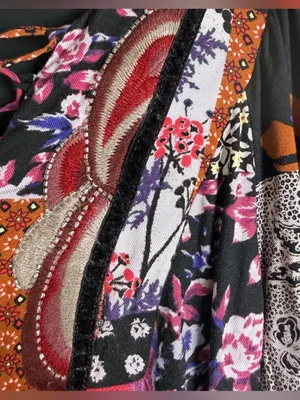Anthropologie One September Womens Sz L Patchwork Tunic Dress Embroidered Beaded thumbnail 7