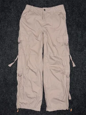 Aeropostale Parachute Cargo Pants Khaki Baggy Streetwear XS Y2K Gorpcore Strappy thumbnail 1