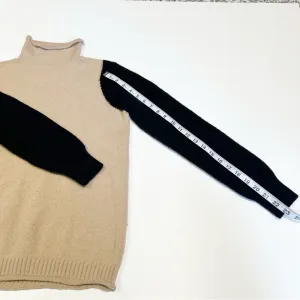 On Trend Cream and Black Turtleneck Sweater thumbnail 6
