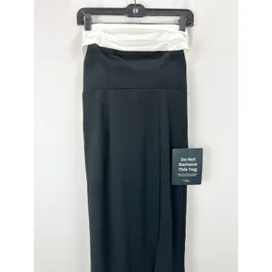 Lulus Fabulous Phenomenon Black and White Strapless Bow Midi Dress Small NWT thumbnail 7