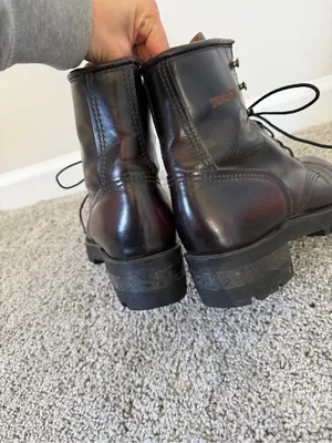 Women's Durango Steel Toe Leather Work Boots Dark Brown Burgundy Accent Size 9 thumbnail 4