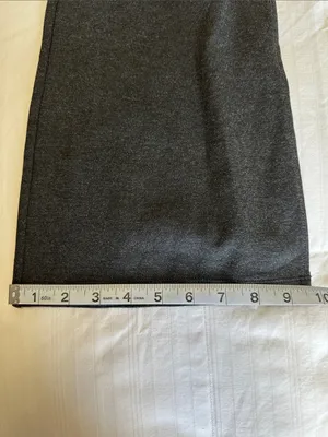 Betabrand Dark Heather Gray Pants with Front Button Accents Size Large Petite thumbnail 7