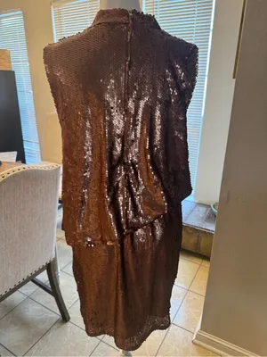 New TCEC boutique copper sequin party dress thumbnail 5