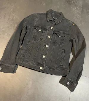 J Crew Mercantile Women's Size XXS Black Denim Jacket‎ in Distressed Wash S-306 thumbnail 1