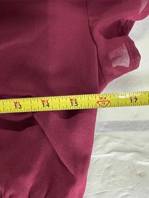 Lulus Lost in the Moment Burgundy Maxi Dress side slit S flutter sleeve bridesmaid thumbnail 13